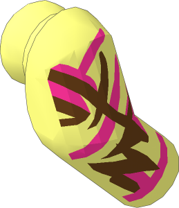 Minifig Arm Right with Medium Azure and Magenta Stripes Pattern