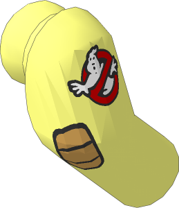 Minifig Arm Right with Elbow Pad and Ghostbusters Logo Pattern