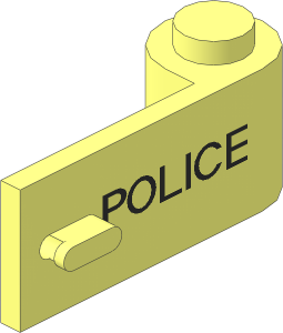Door  1 x  3 x  1 Right with Thin "POLICE" Pattern