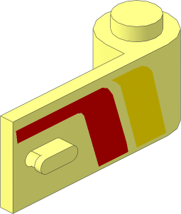Door  1 x  3 x  1 Right with Yellow/Red Stripe Pattern
