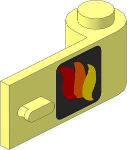 Door  1 x  3 x  1 Right with Fire Logo Pattern
