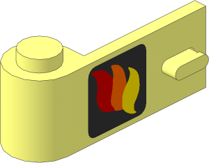 Door  1 x  3 x  1 Left with Fire Logo Pattern