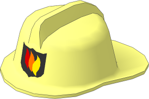 Minifig Fire Helmet with Fire Logo Shield Pattern