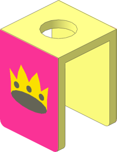 Minifig Vest with Crown on Dark Pink Sticker
