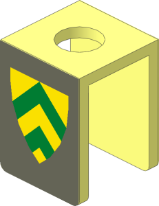 Minifig Vest with Green Chevrons on Yellow Sticker