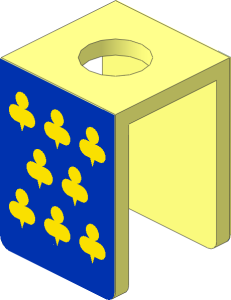 Minifig Vest with Yellow Trefoils on Blue Sticker