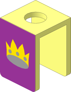 Minifig Vest with Crown on Violet Sticker