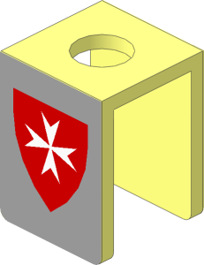 Minifig Vest with White Maltese Cross on Red/Light Grey Sticker