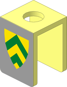 Minifig Vest with Green Chevrons on Yellow/Light Grey Sticker