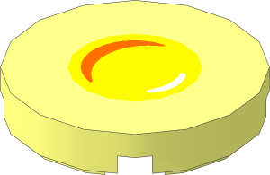 Tile  2 x  2 Round with Round Underside Stud with Sunny Side Up Egg Pattern