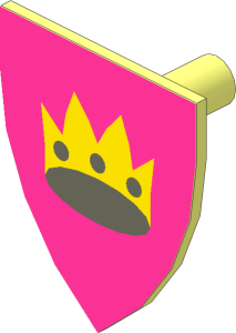 Minifig Shield Triangular with Crown on Dark-Pink Sticker