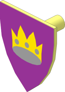 Minifig Shield Triangular with Crown on Violet Sticker