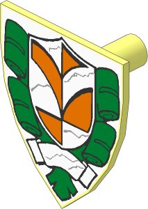 Minifig Shield Triangular with Town Hall Pattern