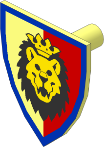 Minifig Shield Triangular with Royal Knights Lion Pattern