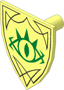 Minifig Shield Triangular with Goblin King Eye Pattern