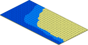 Baseplate 16 x 32 with Square Corners and Beach Pattern