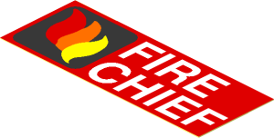 Sticker  1.1 x  2.9 with Fire Logo and "FIRE CHIEF" - Logo Left