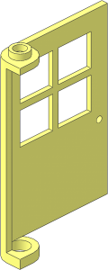 Door  1 x  4 x  5 with 4 Panes and One-way Hinge