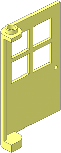 Door  1 x  4 x  5 with 4 Panes and Reinforced Hinge