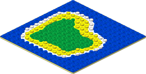 Baseplate 16 x 16 with Island and Water Pattern