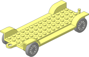 Vehicle Chassis 14 x  6 with Tow-Hook and Light-Grey  5.5 x 20 Wheels