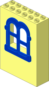 Panel  2 x  6 x  7 with Window Fabuland Rectangular Blue