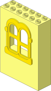 Panel  2 x  6 x  7 with Window Fabuland Rectangular Yellow