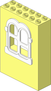 Panel  2 x  6 x  7 with Window Fabuland Rectangular White