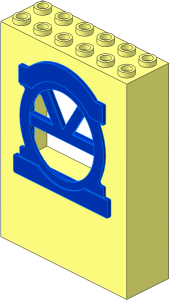 Panel  2 x  6 x  7 with Window Fabuland with One Semicircular and Three Sextant Panes Blue