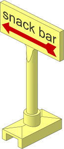 Roadsign Wide Rectangle with "Snack Bar" Sign Pattern