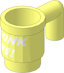 Minifig Cup with White "DUNK ME!" Pattern