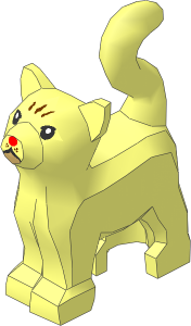 =Animal Cat Standing Looking Forward with Black Eyes, Tan Chin, Nougat Nose and Reddish Brown Stripes on Forehead Pattern