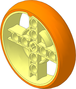Wheel 14 x 48 with 4 Spokes with Integral Medium Azure Tyre