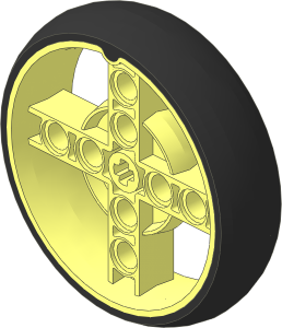 Wheel 14 x 48 with 4 Spokes with Integral Black Tyre