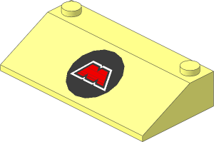 Slope Brick 33  3 x  6 with MTron Logo Pattern