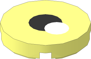 Tile  2 x  2 Round with Round Underside Stud with Black Pupil and White Glint Pattern