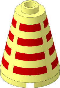 Cone  2 x  2 x  2 with Red Stripes Pattern
