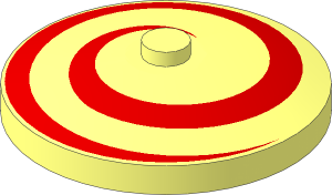 Dish  4 x  4 Inverted with Red Spiral Pattern
