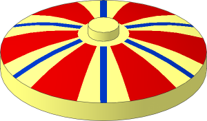 Dish  4 x  4 Inverted with Red and Blue Stripes Pattern