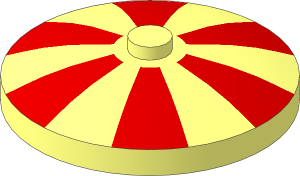 Dish  4 x  4 Inverted with Red Stripes Pattern