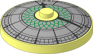 Dish  4 x  4 Inverted with Town Hall Clock Face Pattern