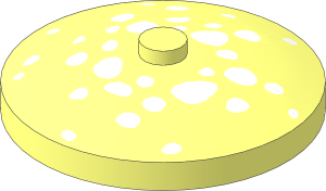 Dish  4 x  4 Inverted with Mushroom White Spots Pattern