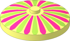 Dish  4 x  4 Inverted with Magenta and Lime Petals Pattern