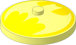 Dish  4 x  4 Inverted with Inverted Yellow Batman Logo Pattern