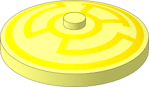Dish  4 x  4 Inverted with Inverted Yellow Concentric Lines (Sinestro) Pattern