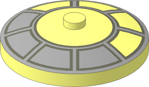 Dish  4 x  4 Inverted with SW Millennium Falcon Cockpit with Four Light Bluish Grey Lower Sections Pattern