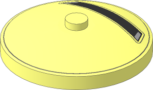 Dish  4 x  4 Inverted with Dark Bluish Grey Circle and Wide Black Trapezoid Panel with Light Bluish Grey Highlights Pattern