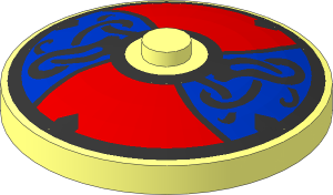 Dish  4 x  4 Inverted with Viking Red and Blue Shield Pattern