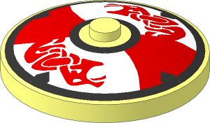 Dish  4 x  4 Inverted with Viking Red and White Shield Pattern