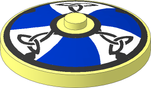 Dish  4 x  4 Inverted with Viking Blue and White Shield Pattern